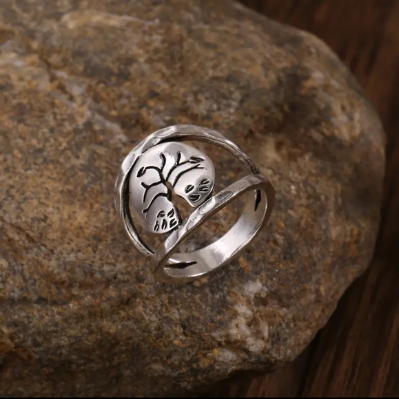 925 Silver Plated Tree Of Life Ring. Size : 7, 8. - Picture 2 of 6